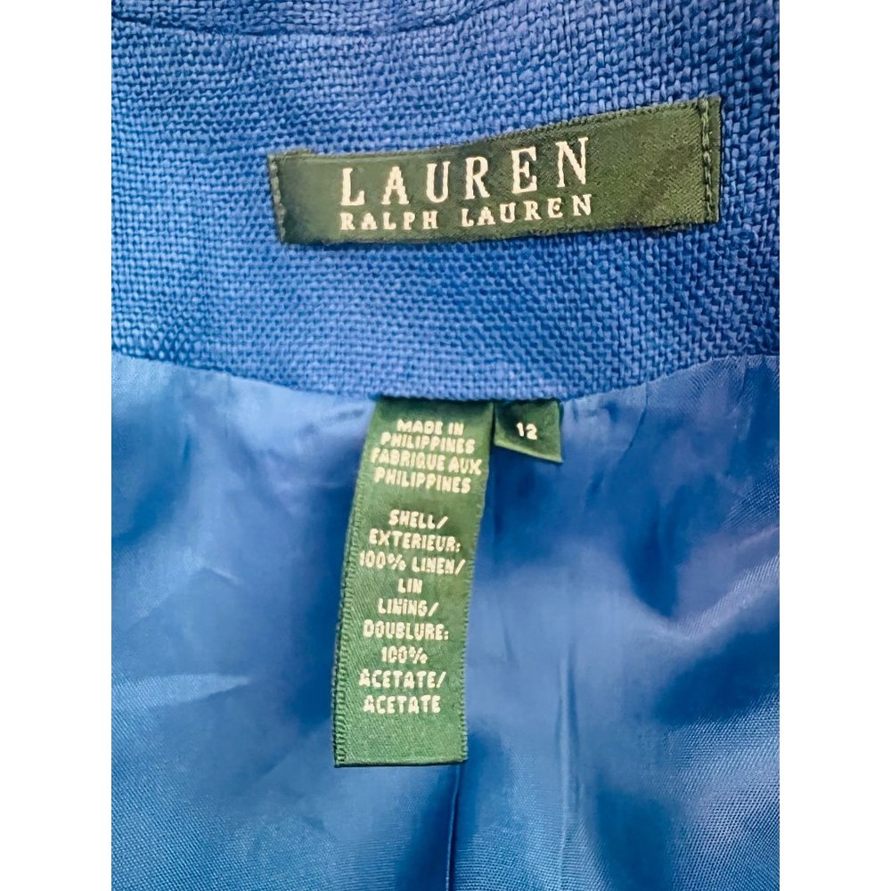 Lauren Ralph Lauren Vintage Linen Button Down Jacket 3/4 Bell Sleeves NWOT - Picture 9 of 11